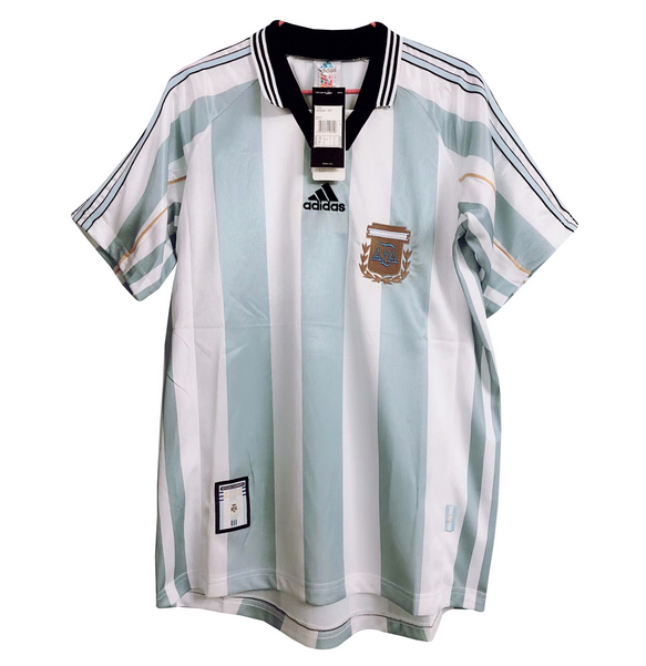 1998 Argentina Retro Home Kit Soccer Jersey